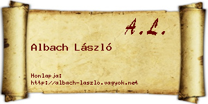 Albach László névjegykártya