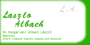 laszlo albach business card